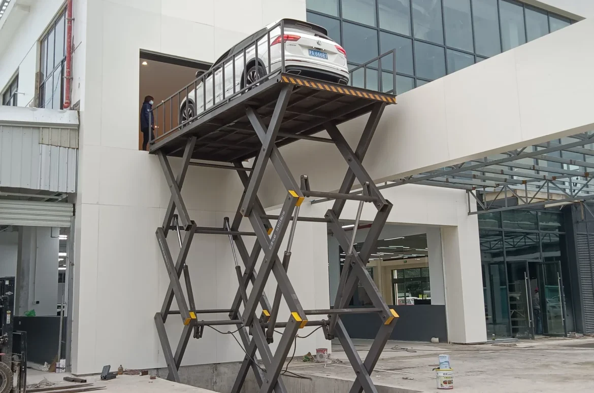 In-ground hydraulic scissor lift